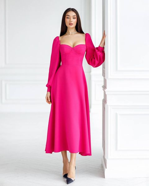 Sukienka z miseczkami malinowy KASA 401-XS malina